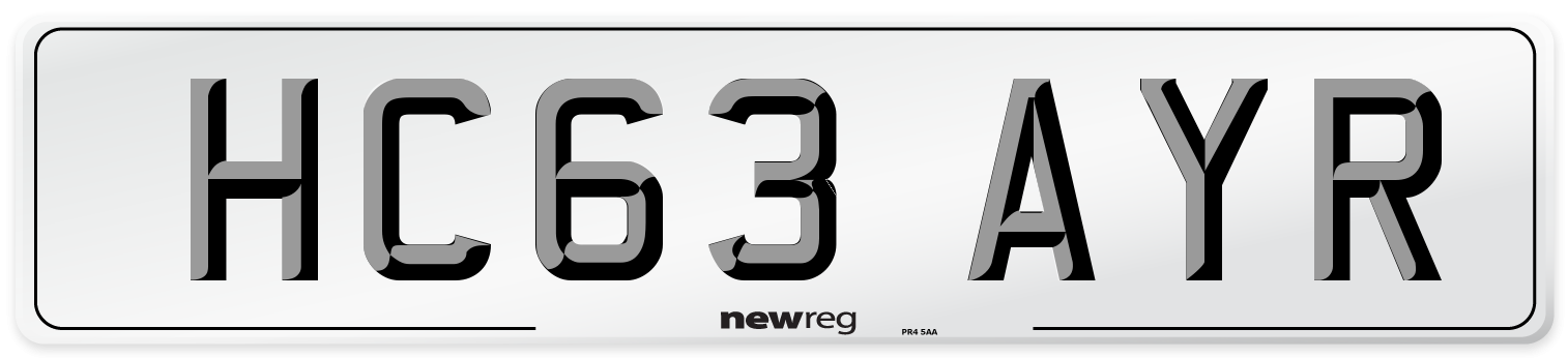 HC63 AYR Number Plate from New Reg
